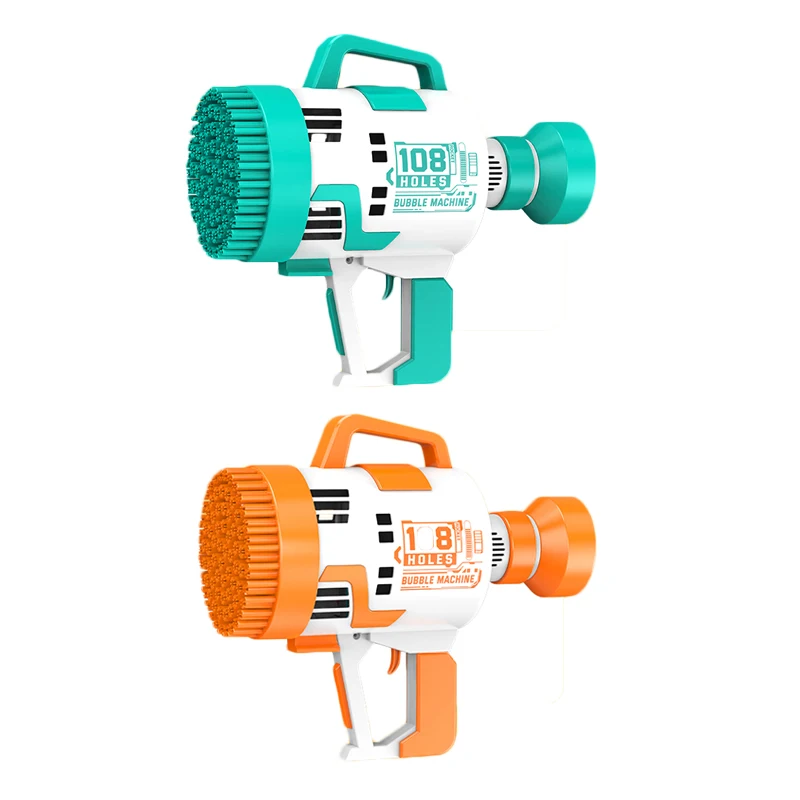 Electric Bazooka Bubble Gun 108 Holes Rocket Bubble Blaster Gun Bubble Launcher Gun Machine