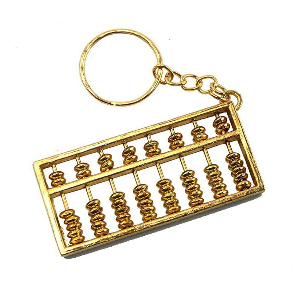 Factory Custom Keychain Metal Abacus Shape Pendant with UV Printing Enamel Alloy and Zinc Material Laser Logo Gift