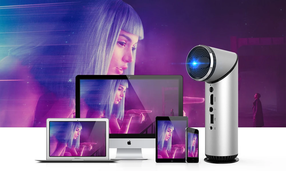 Rotate Lens Electodeless Focusing 23 Countries Languages Alloy Android 7.1 Wireless Wifi And Mini Projector