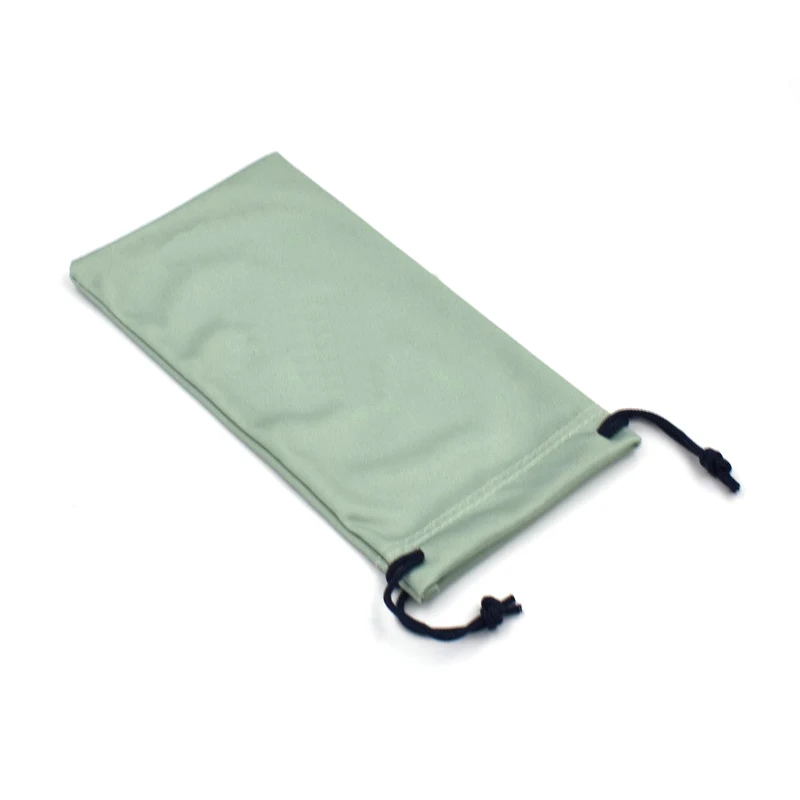 Custom RPET Black Microfiber Drawstring Sunglass Pouch bag eyeglasses pouch