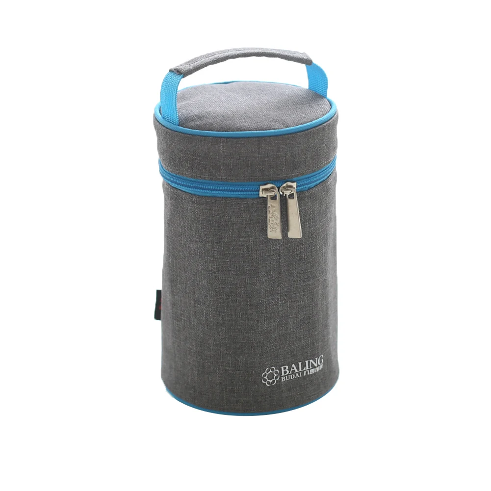 Sublimation lunch bag cylinder aluminum foil cooler thermal lunch portable picnic lunch bag
