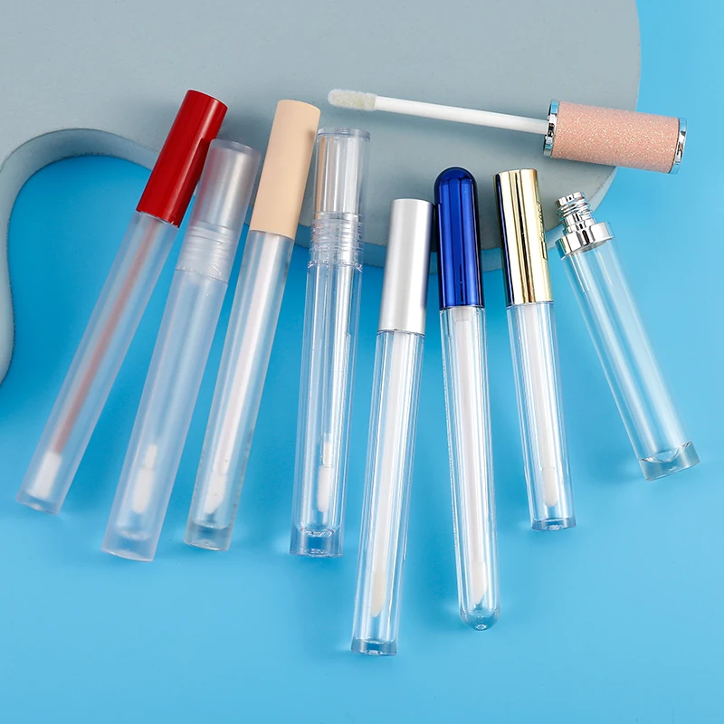 
Classy lipgloss tube silver cap 4ml , empty gold top lipgloss tubes matte cap , lipgloss clear plastic tube 