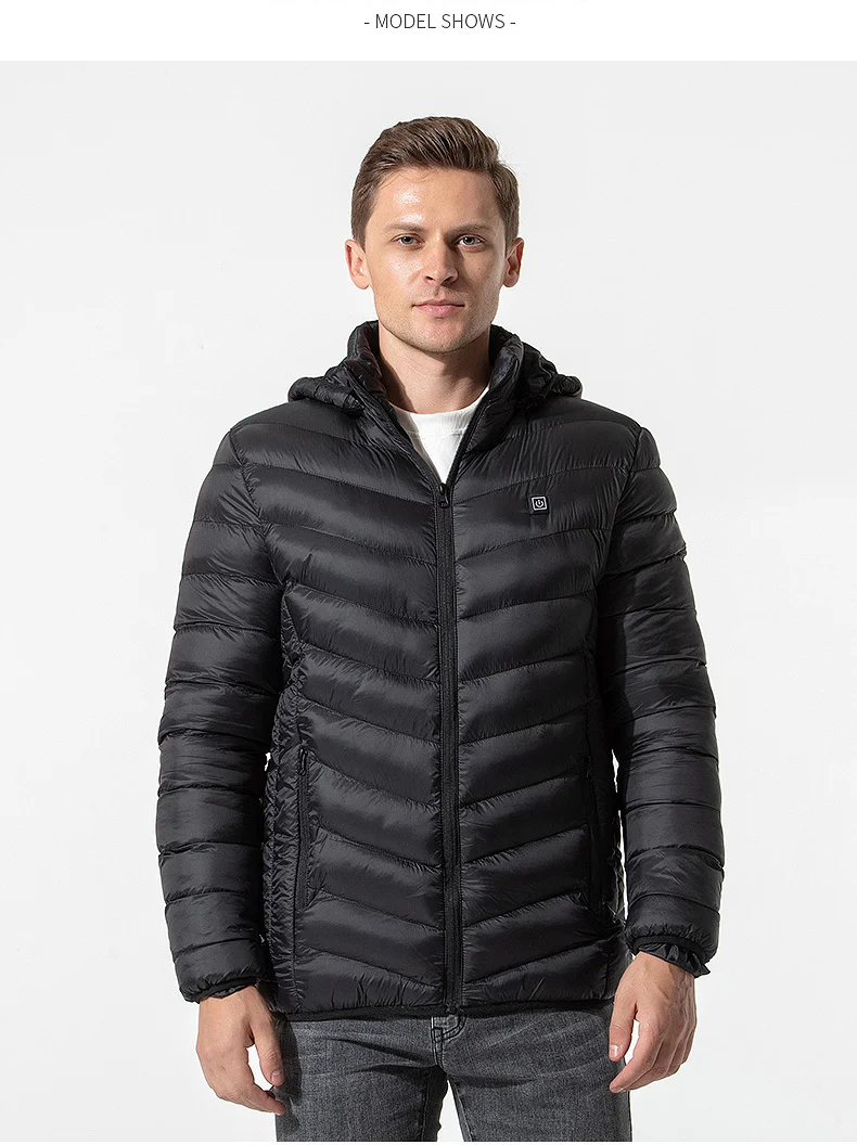 Unisex S-6XL 21 Heating Zones USB Rechargeable Lightweight Heater Coat Outdoor Hooded Windproof Insulated Heated Jacket