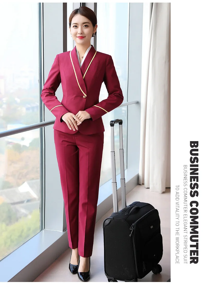 Custom flight attendant airline uniform suit hotel uniform beauty salon work uniform