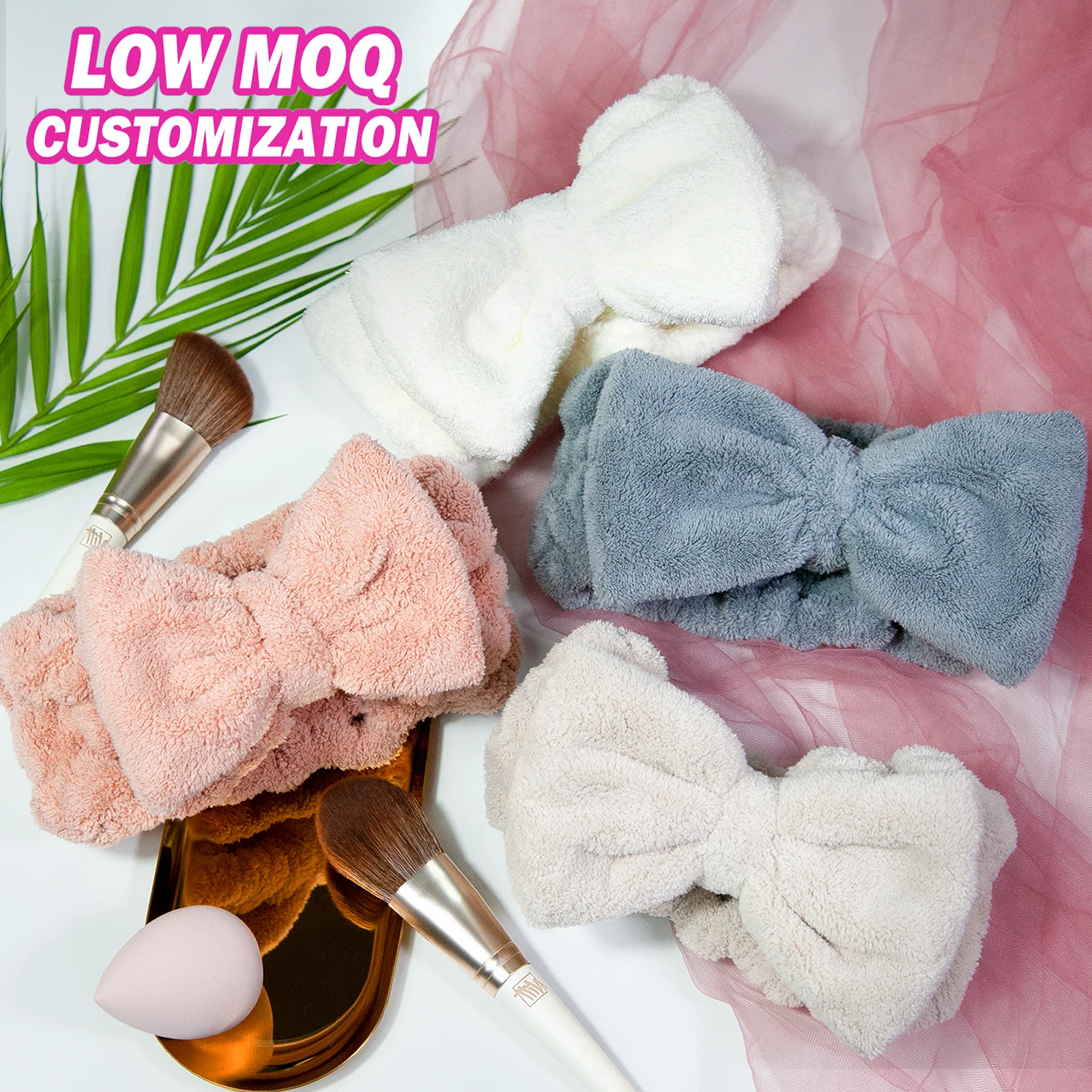 
Colorful Bowknot Elastic Makeup Cosmetic Headband Hairband Make Up Cosmetic Hair Band Hairband for Makeup 