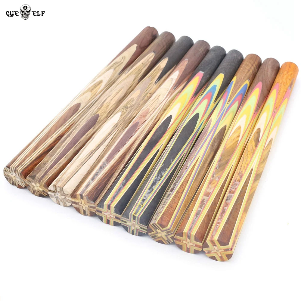 Cueelf hotselling 12 pcs laminated maple shaft handmade inlay buttly carom cue with square core inside