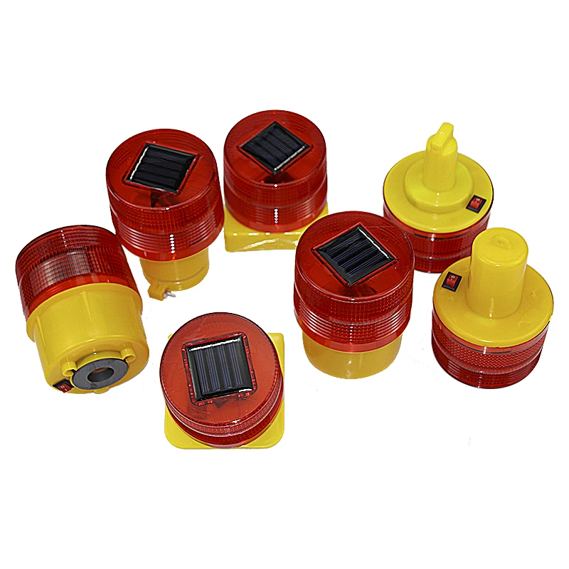Solar warning light roadblock light Daytime Night 24 Hours Red Solar LED Flashing Warning Light