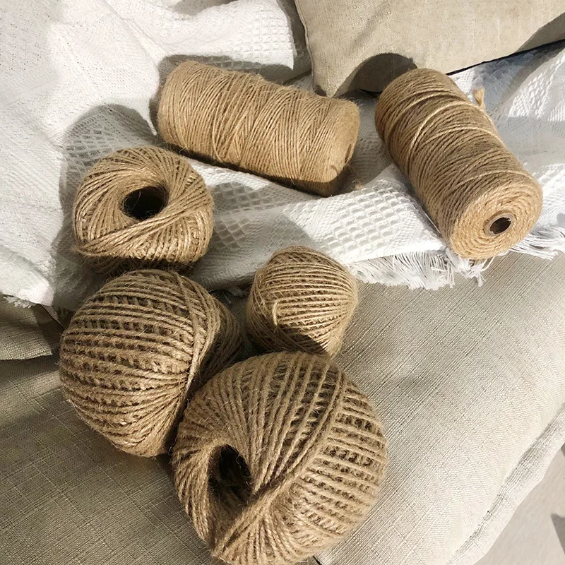 High quality low price jute rope wholesale DIY hand-woven 2mm200m retro natural jute rope