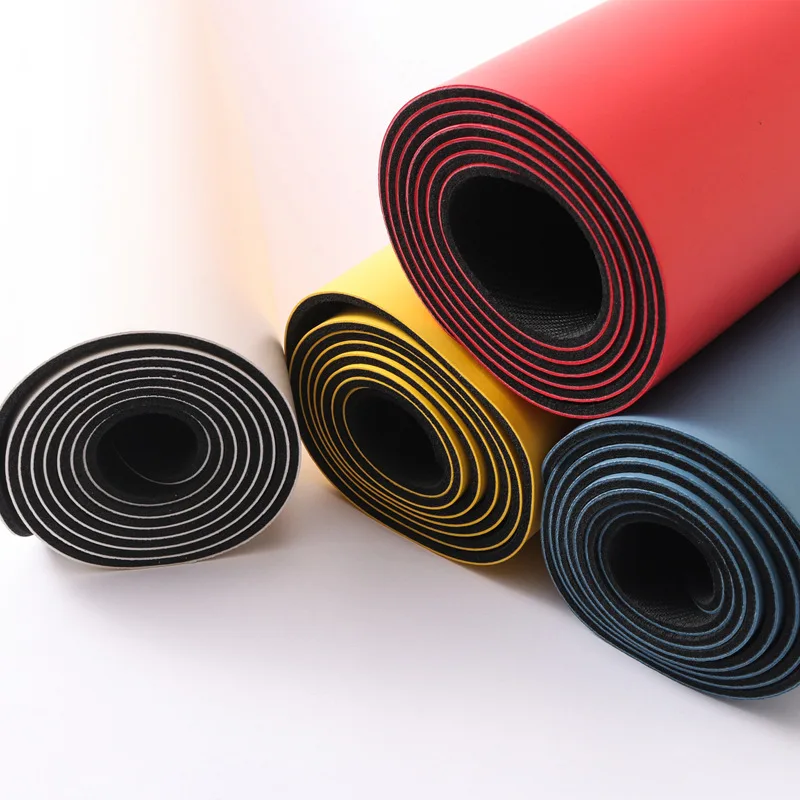 Luxury double layer polyurethane pu rubber beige yoga mat