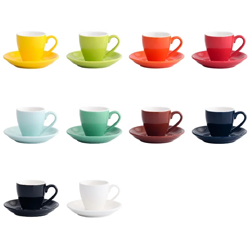 Custom italy porcelain coffee espresso cup saucer set ceramic