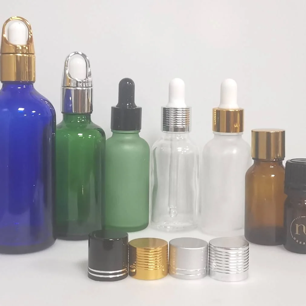 Clear Color Glass Bottle with Black Dropper Essential Oil Bottle