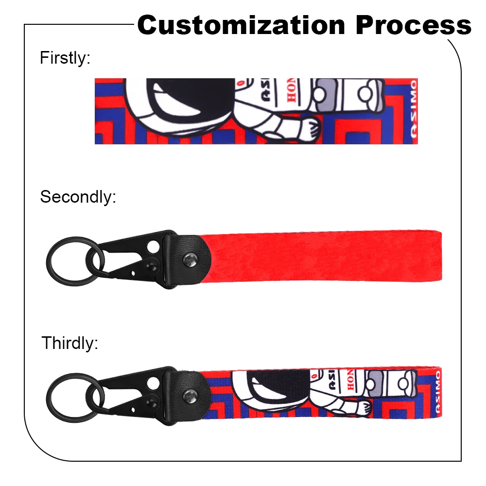 High Quality Customized Lanyard Keychain Embroidered Logo Carabiner Lanyard Key Chain Bulk Blank Keychain Nylon Lanyard