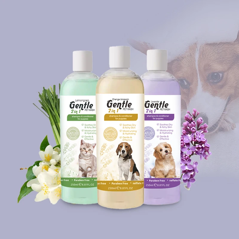 500ml Natural Organic Relieving Dry Itchy Skin Pet Cat Dog Cleaning Grooming 2 in1 Shampoo And Conditioner