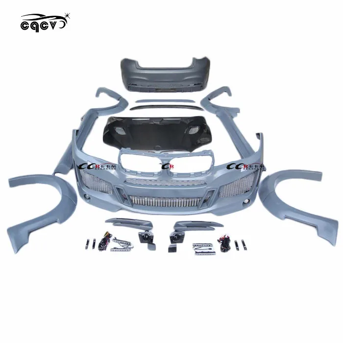 
Good fitment wide body kit for BMW X6 F16 front bumper rear bumper wide flare and hood for BMW x6 f16 facelift 