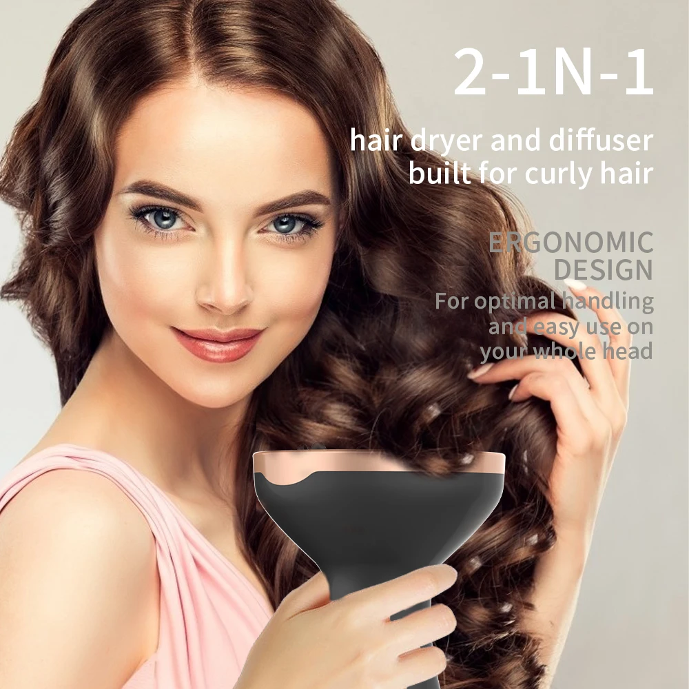 2024 professional extra large attachment hair wrap strips ionic curly equipment ladies hair dryer with diffuser
