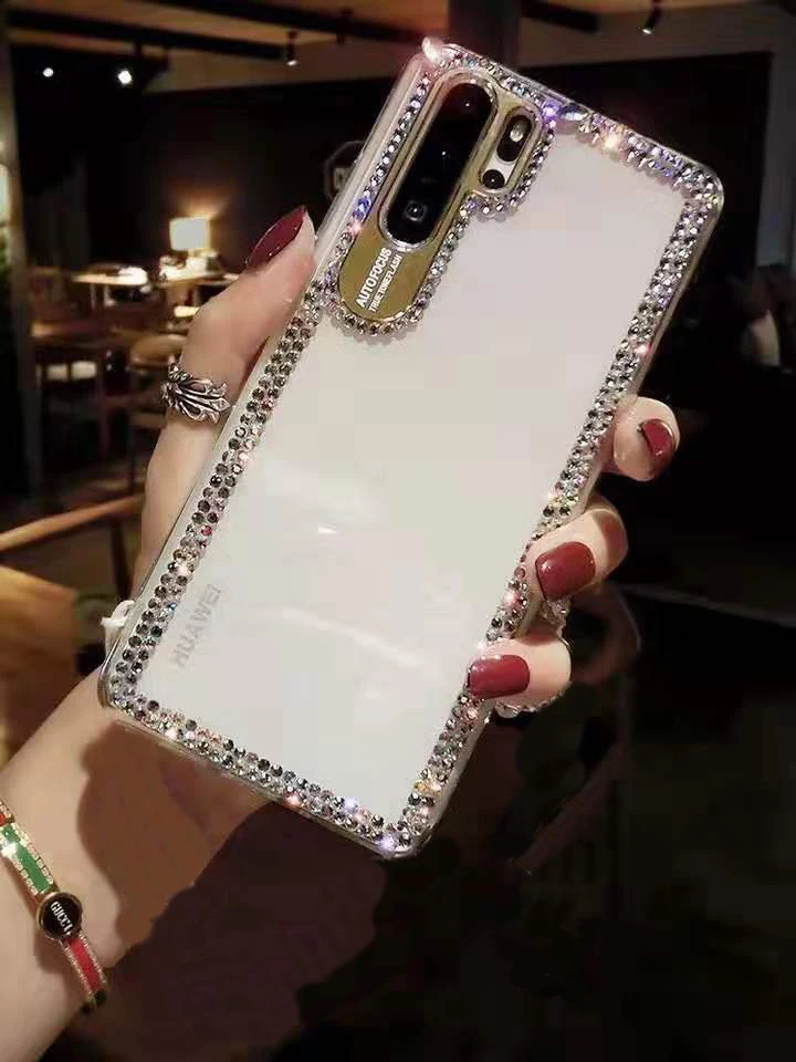 3D Handmade Crystal Clear Bling Diamonds Mobile Phone Case For Xiaomi Huawei P20 Lite Plus/P30 Lite Pro Case