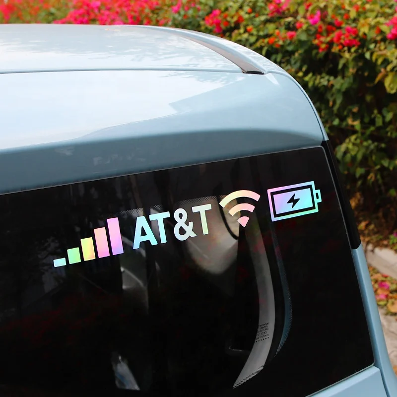 Funny Custom PVC Vinyl Stickers WiFi Signal Reflective Laser Decals Letter Stickers for Car Truck