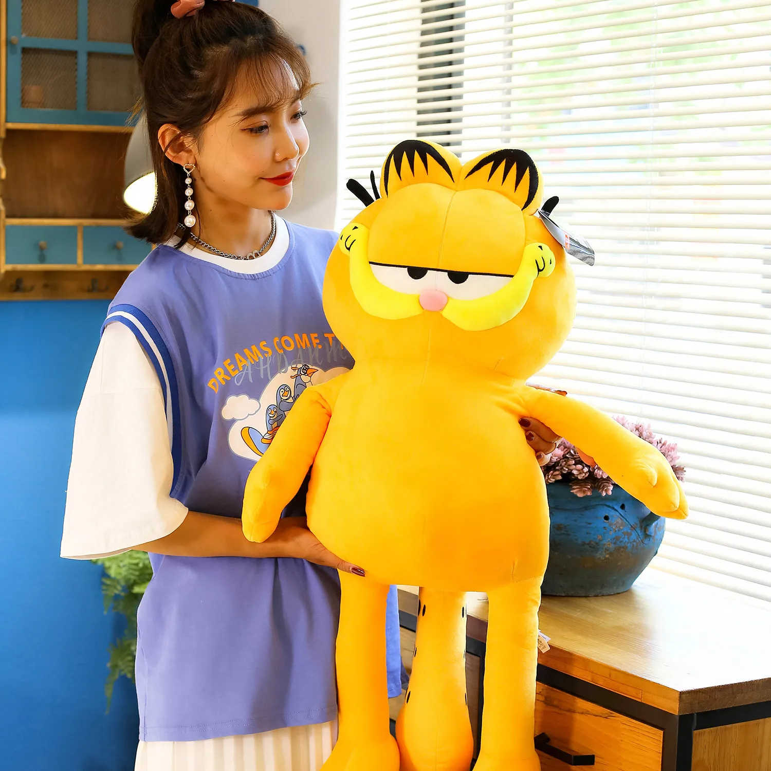 Cute Garfield Cat Doll Plush Toy Cute Cat Doll Girl Sleep Pillow Comfort Doll Gift
