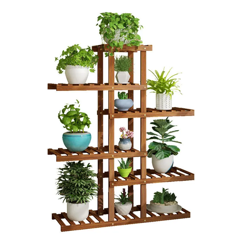 lowest price flower Shelves solid Wood Plant Stand Indoor Outdoor display decoration floor plant Storage Rack Succulent Planter