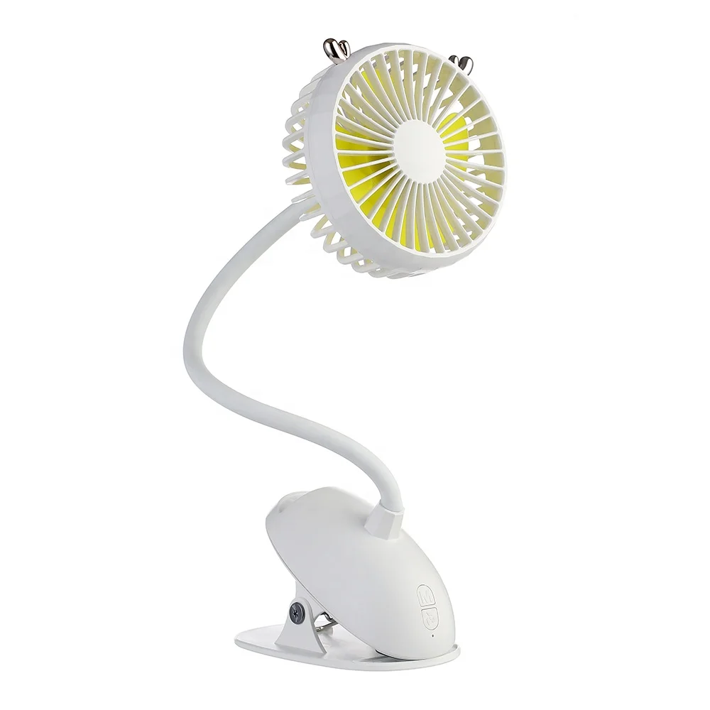Rechargeable Oscilliting Electric Fan 3 Wind Speeds Adjust Clip On Desk Fan Portable USB Mini Clip Fan For Outdoor