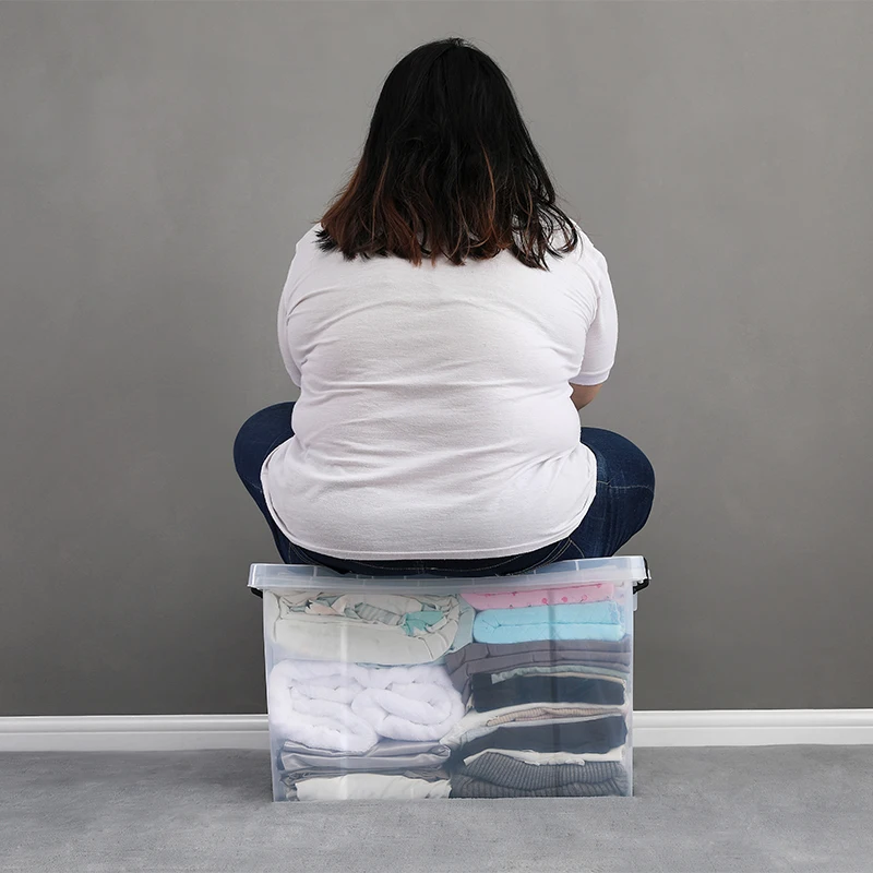 
Really Useful Box 64 Litre Eco Friendly Transparent Clear PP Plastic Sundries Storage Box With Lock Plastic Storage Boxes Bins 