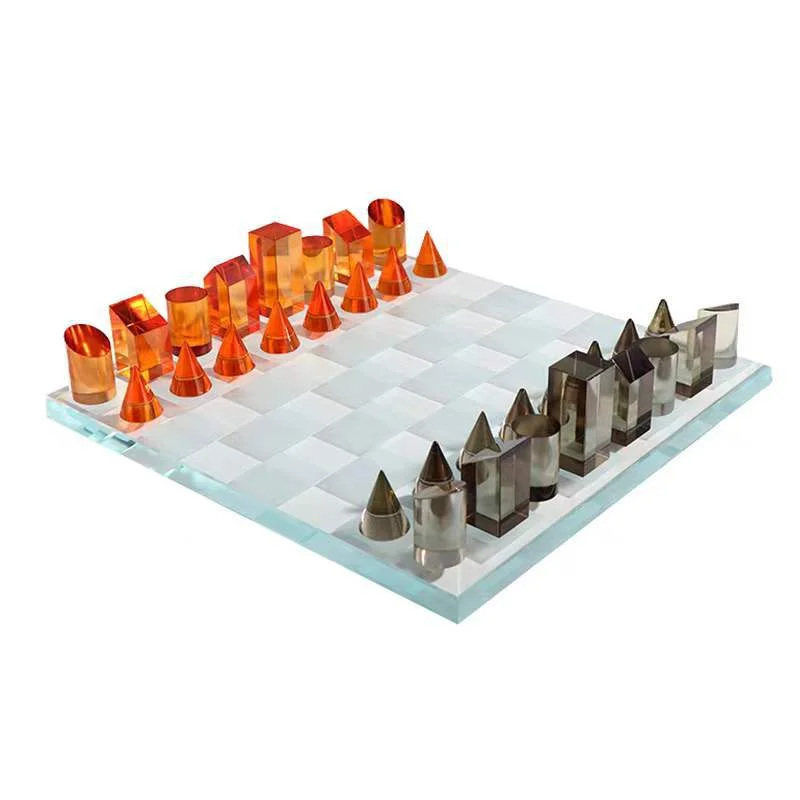 Colorful memory chess game customized acrylic chess set luxury for enjoyment games