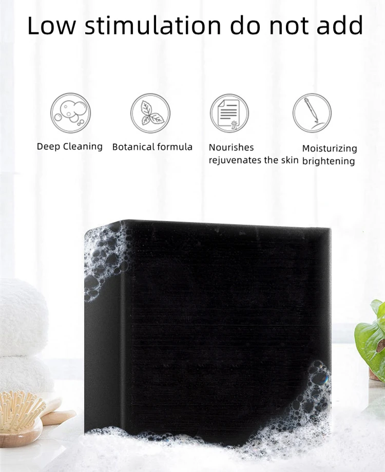 Natural organic Handmade Bamboo Charcoal Soap Skin care Deep Cleansing oil-control face Soap For Men