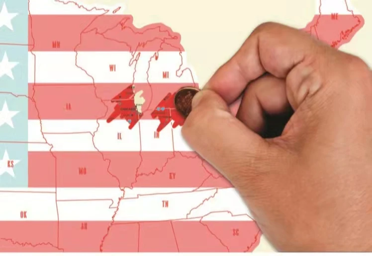 Custom USA MAP scratch off poster