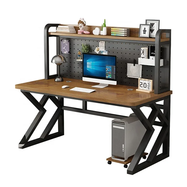 Cheap computer desk study table for adult with bookshelf