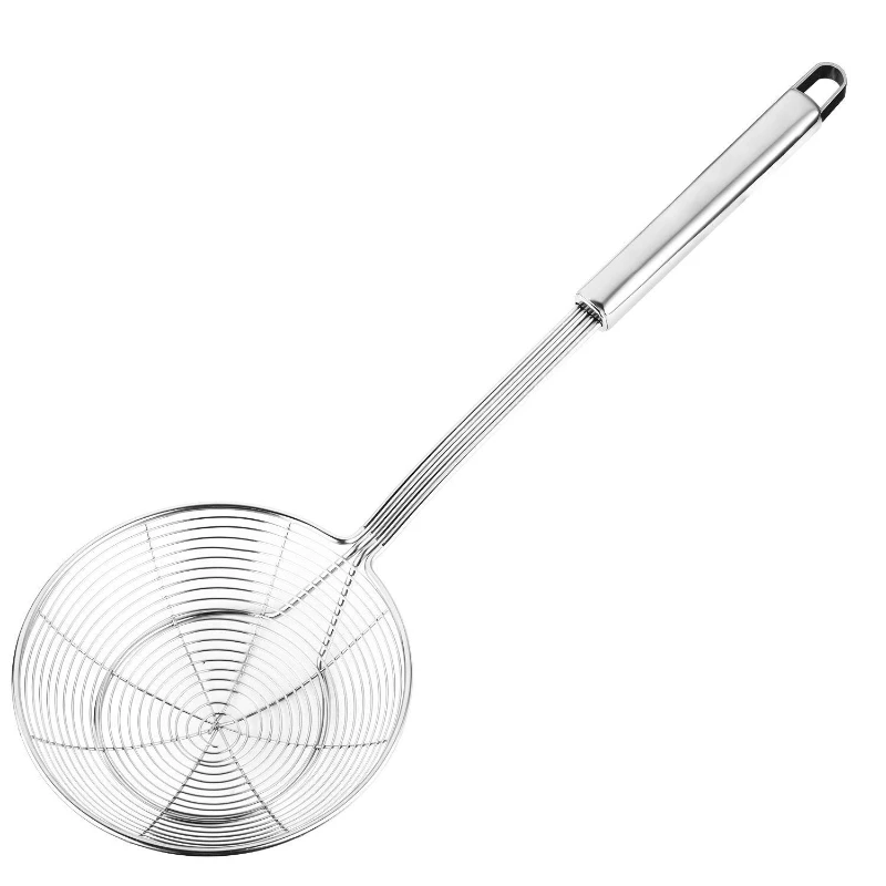 Stainless Steel Spoon Medium Filter Colander Oil Juicer Filter Mesh Strainer for Cooking and Frying with Lonh Handle