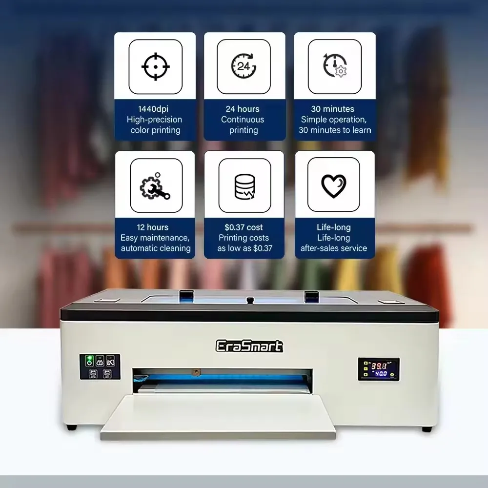 Hot Sale 30cm A4 A3 Dtf Printer For T-shirts With Single Xp600 Printhead L1800 Portable Printer/tshirt Printer/printing Machine