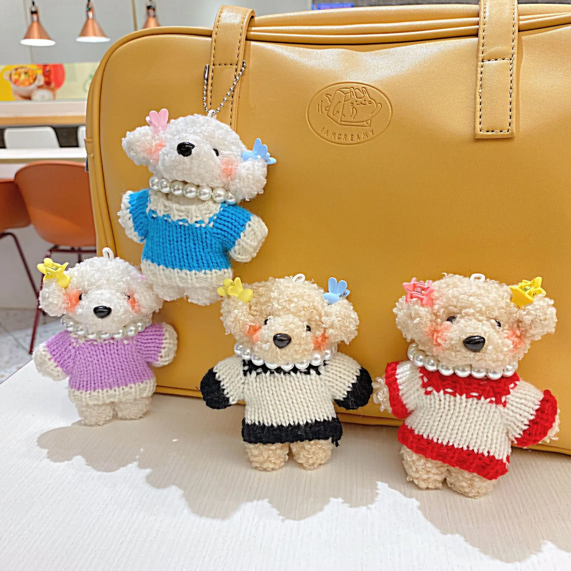 Wholesale Mini Stuffed Love printing Plush Heart Keychain For Backpack Ornaments Bag Hanging Decorations Heart Doll Key Ring