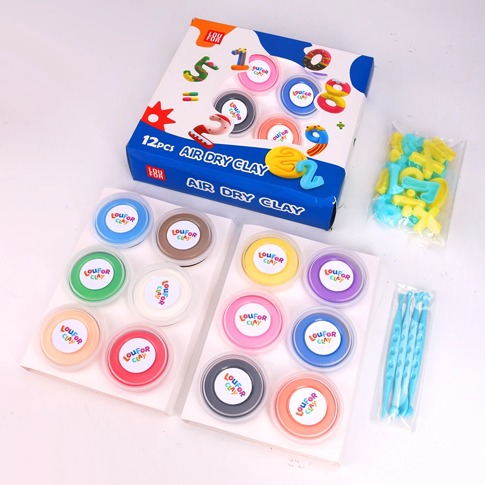 Funny Number Set Clay help kids know number air dry clay paly education way