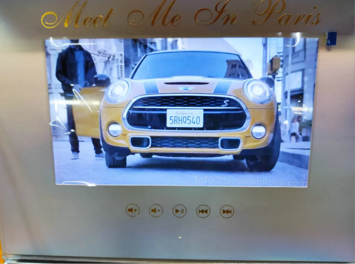 Jewelry Music video box with tft lcd screen video player 2.4inch/4.3inch/5inch/7inch/10.1inch Video Gift Box For Marketing Gift