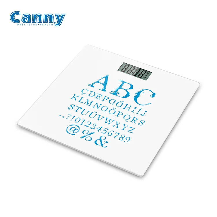 Canny Glass Material LCD Display Electronics Weighing Bathroom Scale, Household Personal Weighing Scale