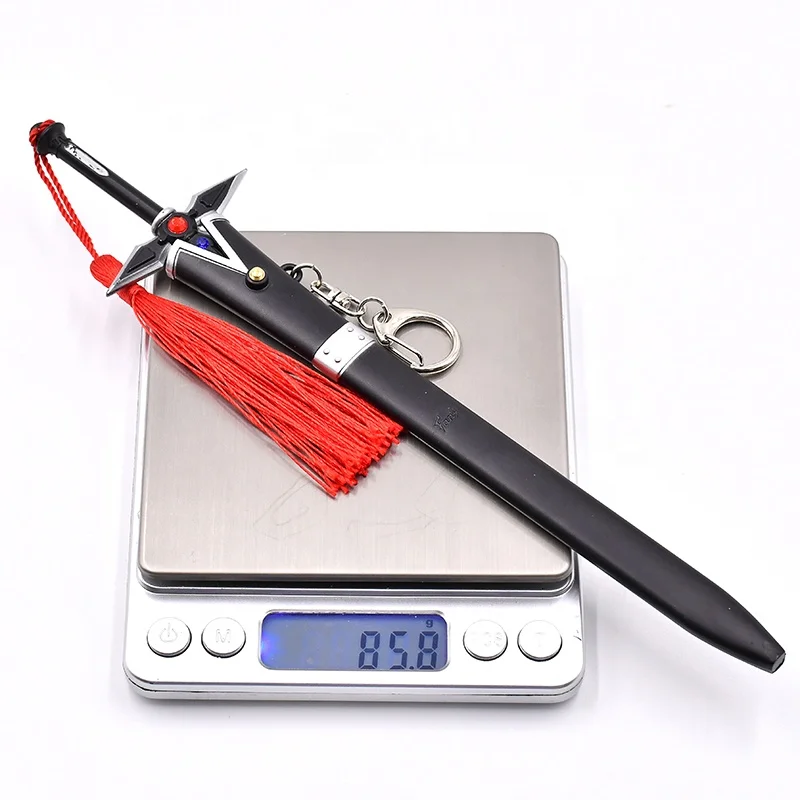 customization hot sale japan anime Sword art online DARK REPULSE Black exclusive katana metal crafts sword keychain zinc alloy