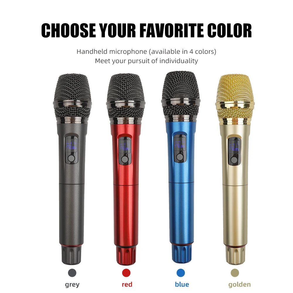 Sans Fil Professionnel Ktv Stage Handheld Audio System Dynamic Professional Wireless Microphone Noise Cancelling Microfone >98DB