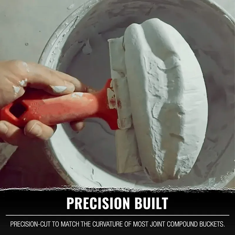 Tool Scoop Scraper Fit Round Bucket Shape for Drywall Mud Compound Stucco Coating