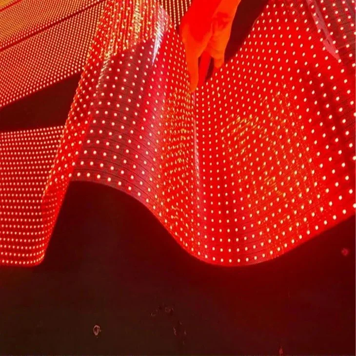 Indoor Window Glass Flexible Transparent LED Film P8 P10 RGB Full Color LED Display Screen
