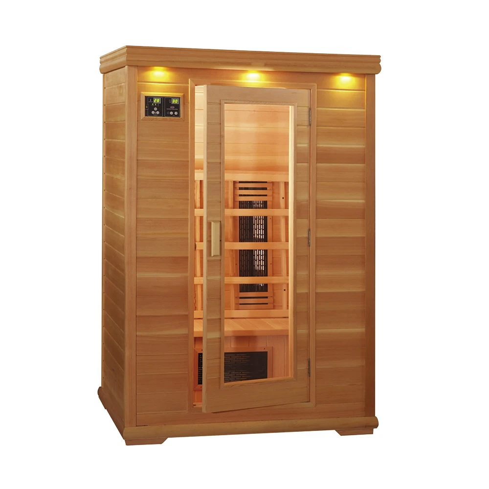 Solid Red Cedar & Spruce Outdoor Family Far Infrared Wooden Sauna Room Natural Infrared Sauna Cabin