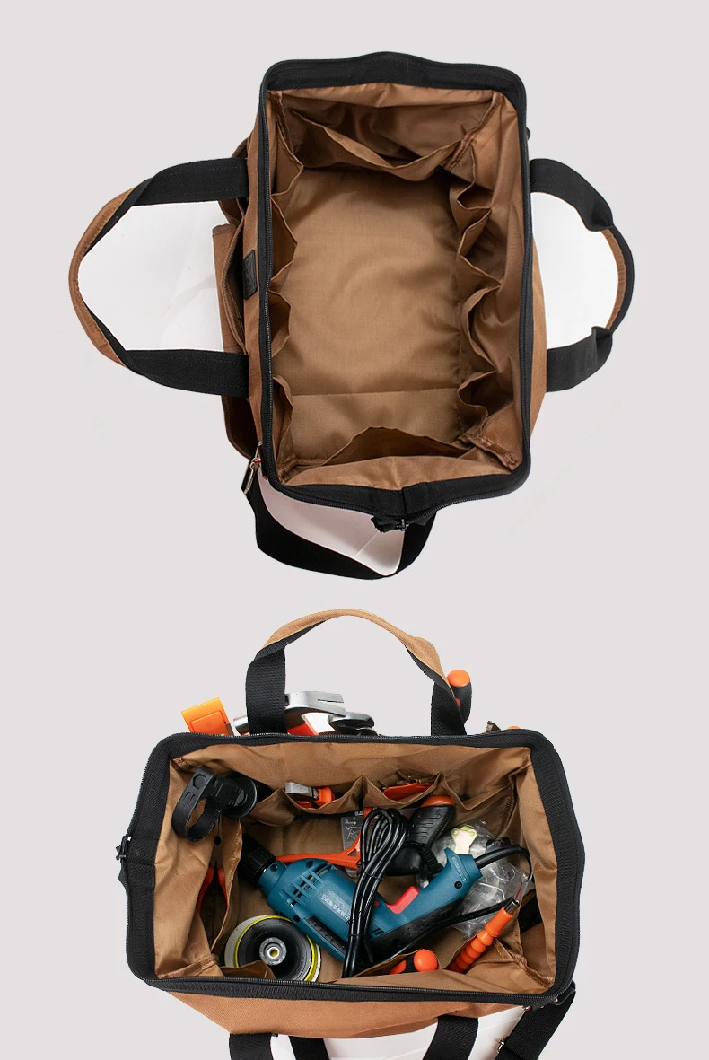 Heavy Duty Large Tool Bag Customized Hand Tool Bag Electrician Kit Storage Bag 600D Oxford