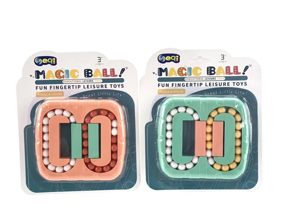 Double-sided Magic Ball Puzzle Cube Toy Finger Top Cube Spinning Rotating Magic Bean Disc Anxiety Relief Fidget Toys For Kids