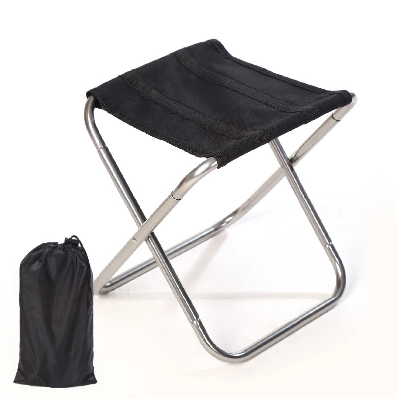 Outdoor Aluminum Alloy Folding Stool Mini Fishing Beach Stool Chair Barbecue Camping Portable Folding Chair