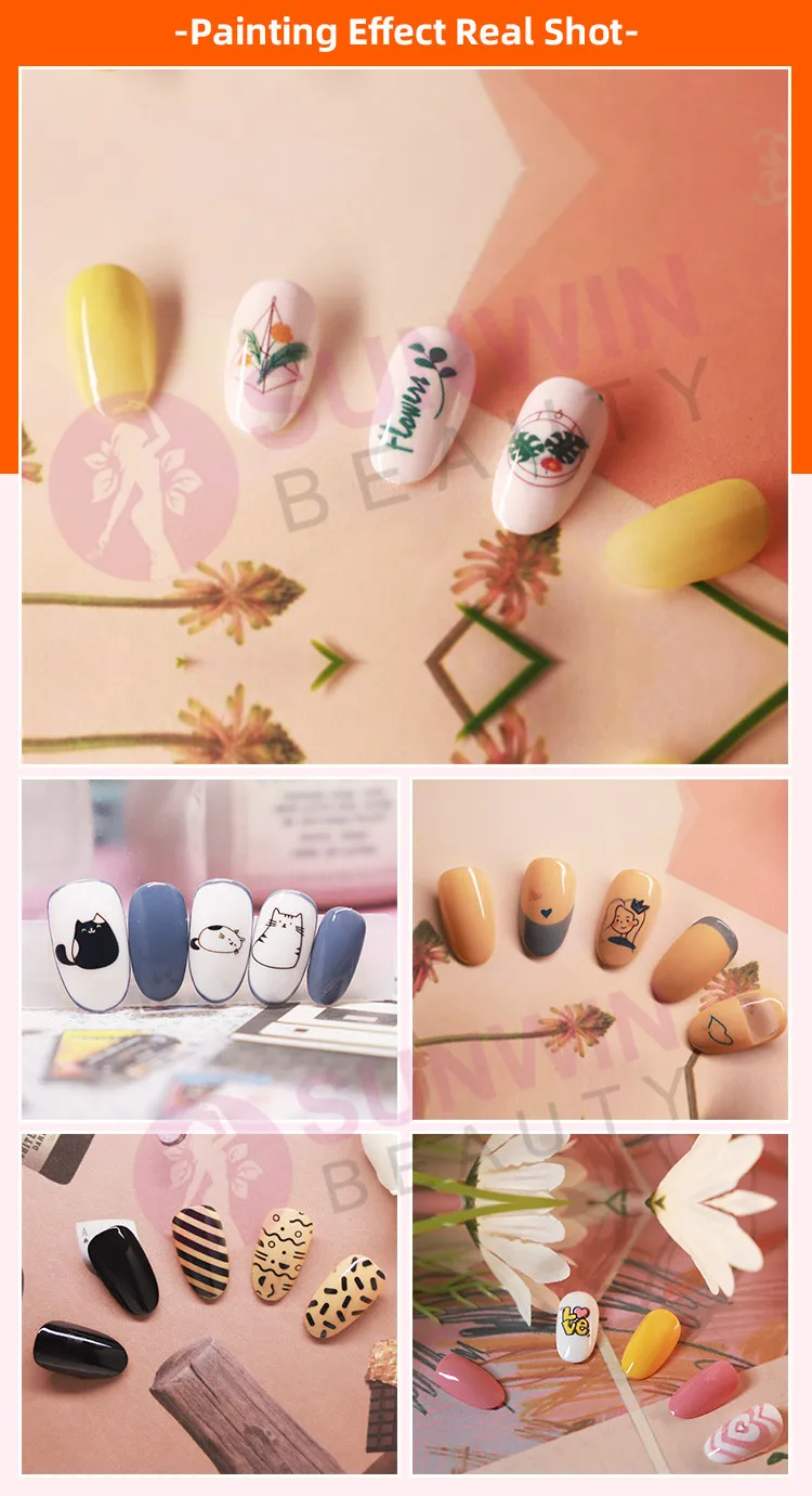 Automatic portable photo picture mobile finger 3d nail polish stickers DIY patterns nails art drying painting machine for sale