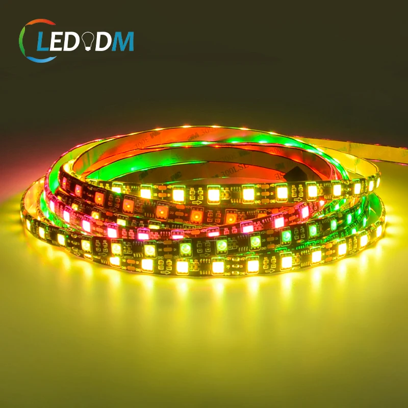 Smart Led Strip RGB Lighters 5050 60leds/m  Ws2811 Black PCB DC12V 24V Pixels Tape Remote Control  5/6 meters Flexible Light
