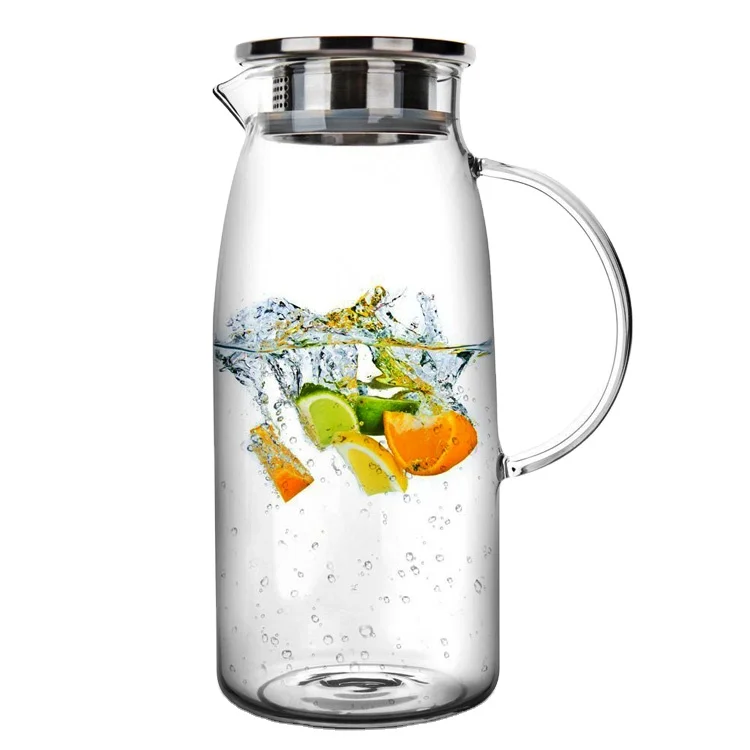 China manufacture home decoration borosilicate glass carafe with stainless steel