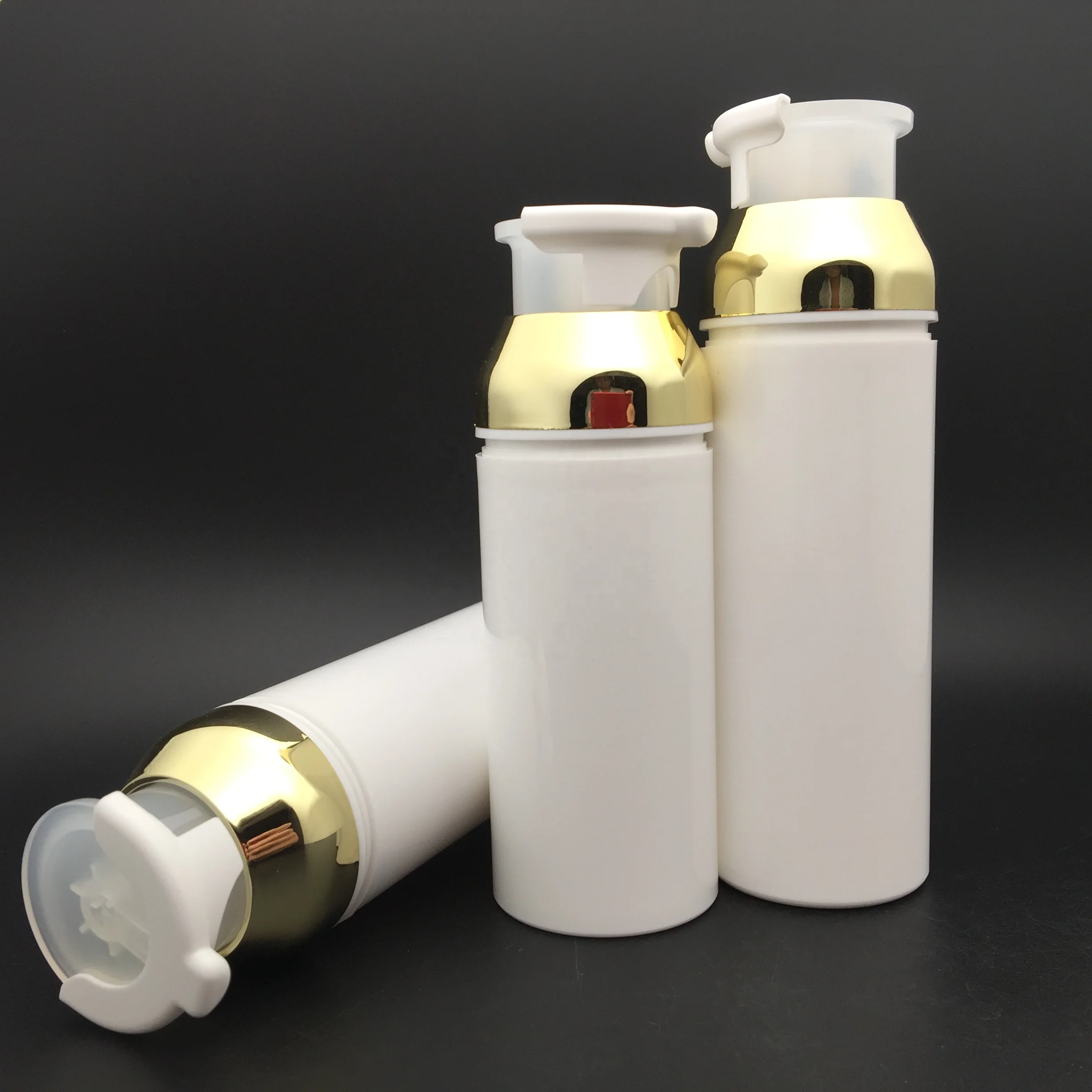 30ml 50ml 80ml 100ml 120ml 150ml PP white cosmetic airless lotion bottle