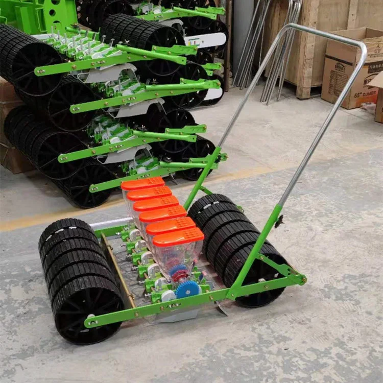 plastic vegetables seeding machine hand pushing1- 6 rows planter garden small seeds  rows planting machine
