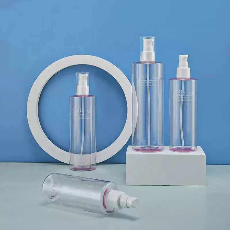 Custom colors Cylinder PET Big Volume Plastic Mist Spray Bottle with Lotion Pump