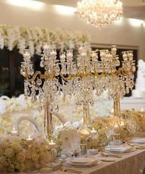 wholesale candleholder vintage gold wedding 5 arms crystal beaded candelabras